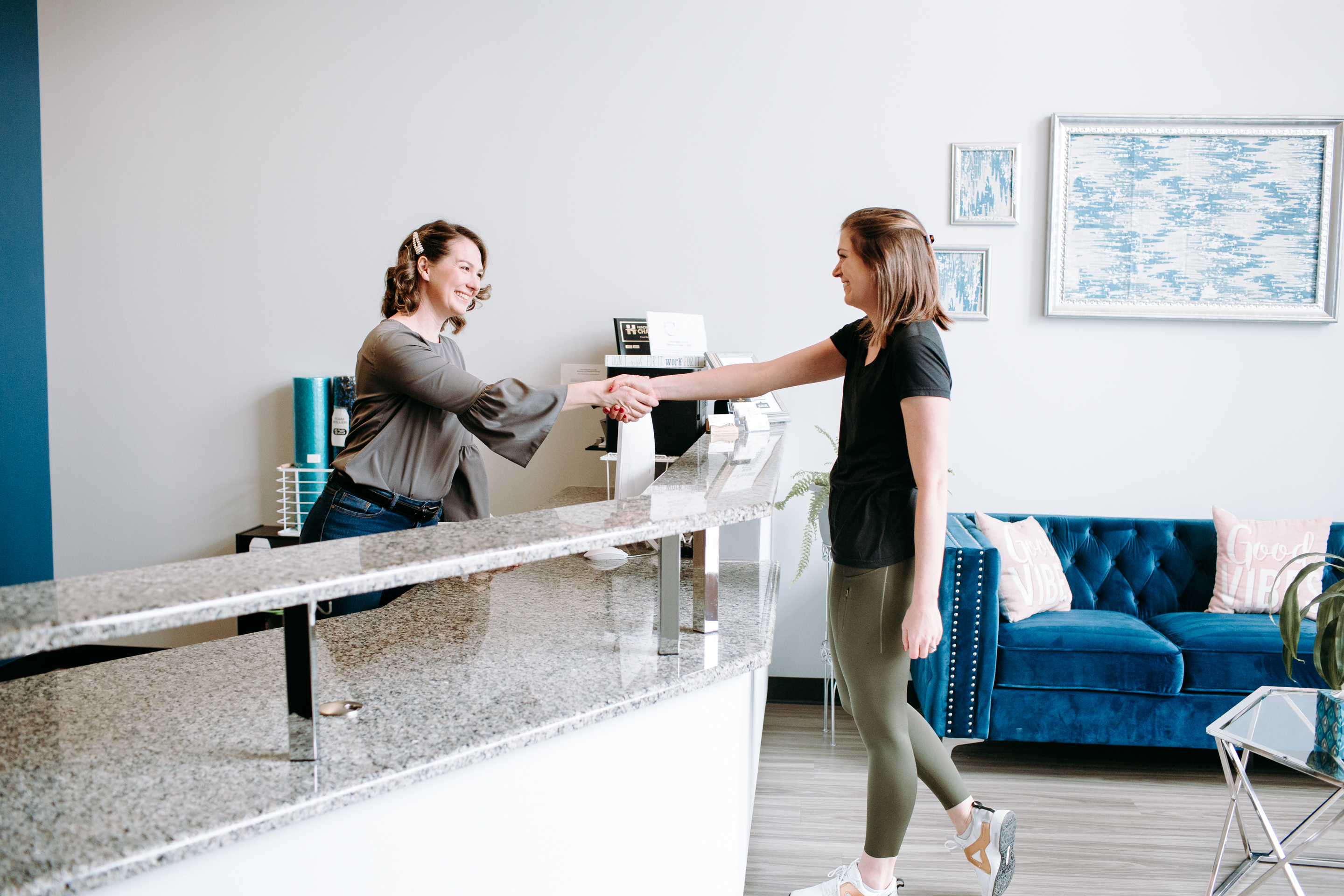 greeting a patient