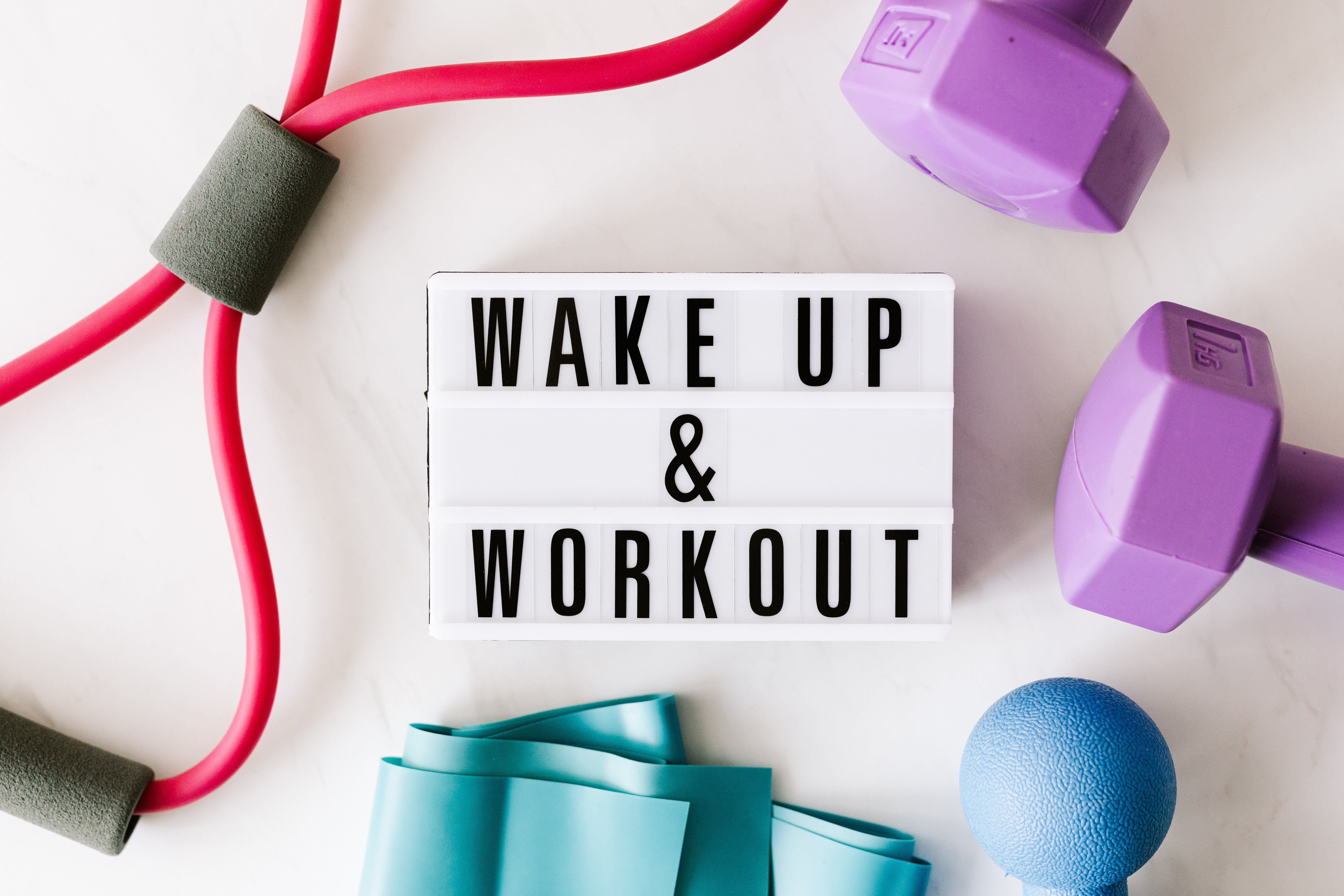 wake up and workout sign