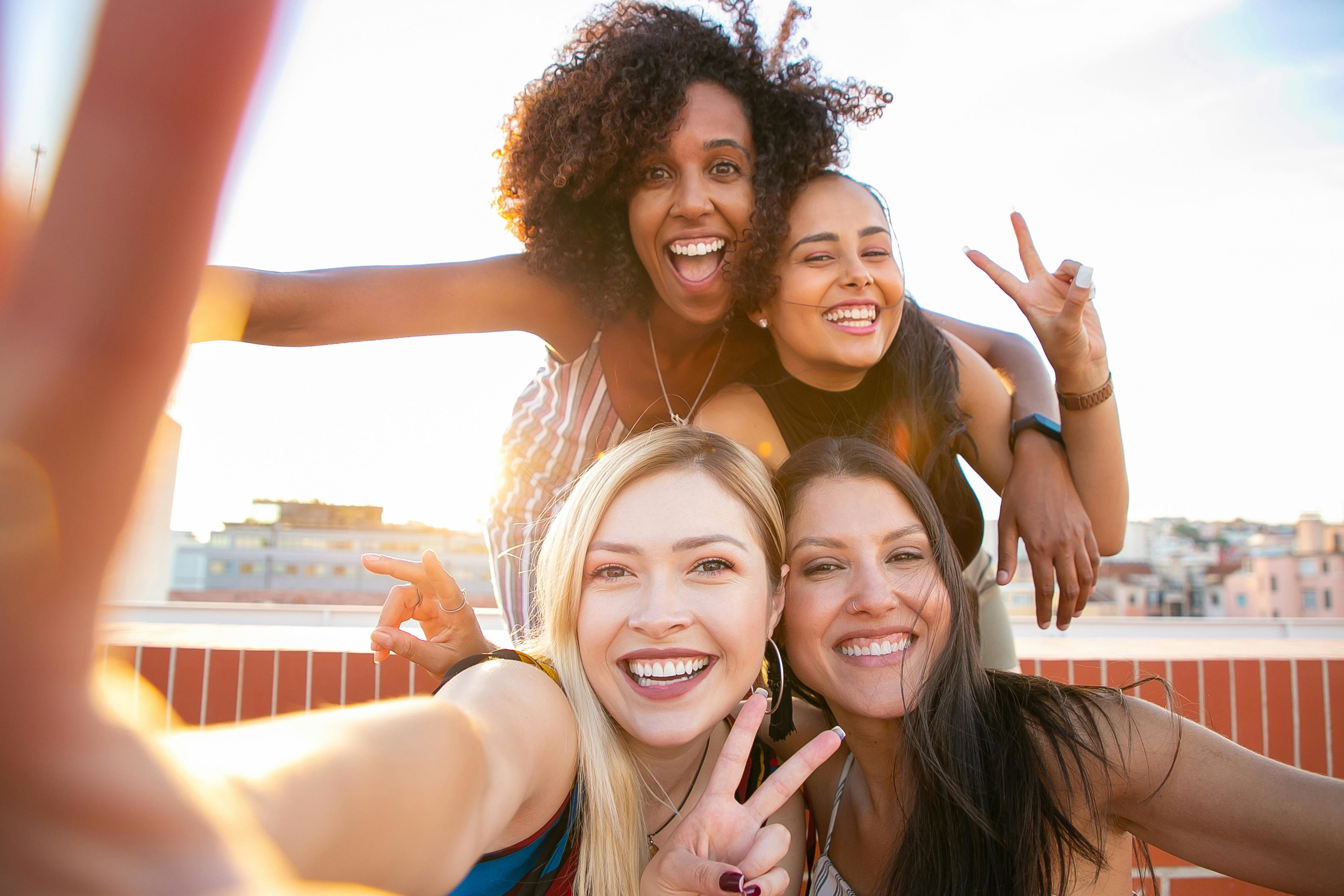 group of happy girls